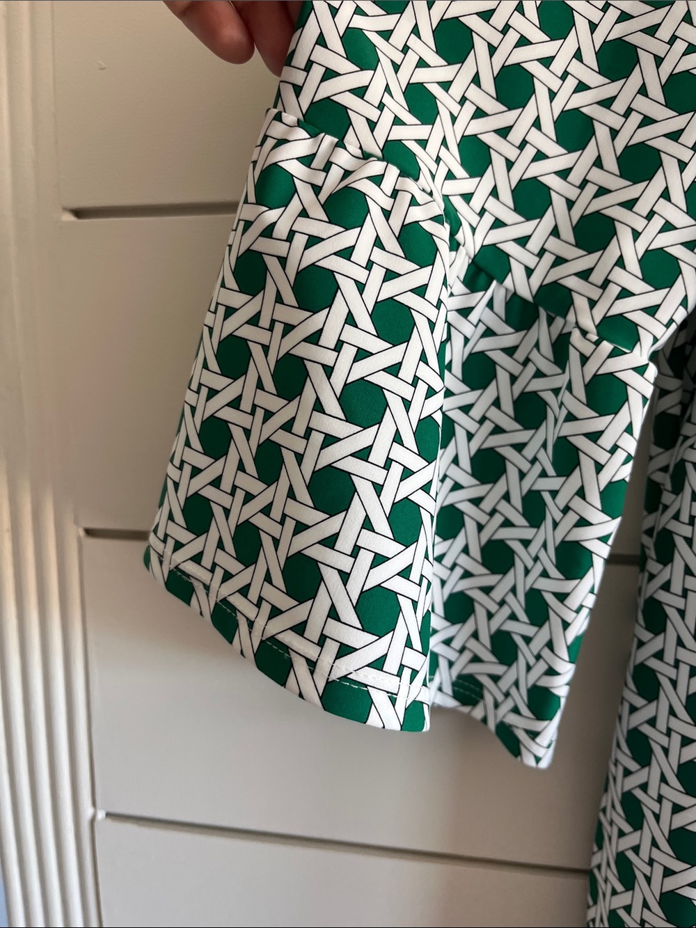 Jude Connally Kerry Green & White Rattan Print Aline Dress NWT NWT Size XL - Picture 7 of 11